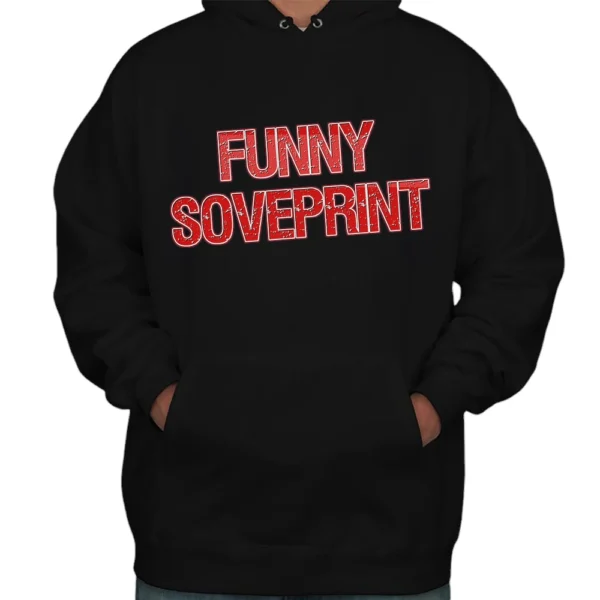 Funny Soveprint Hoodie - Black