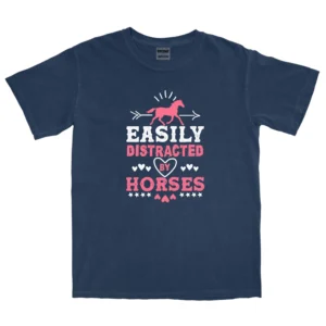 Easily Distracter By Horse Unisex Comfort Colors T-shirts