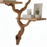 Corner Floating Shelf - Handmade Tree Branch Wall Bookshelf from Natural Wood