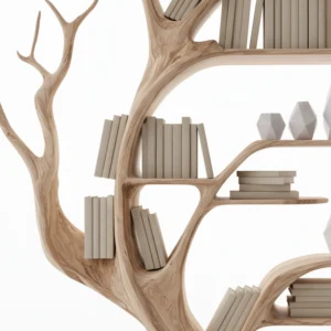 Handcrafted Tree Bookshelf Wall Mounted Live Edge2