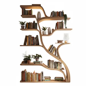 Handcrafted Tree Branch Bookshelf - Handmade Farmhouse Tree Branch Bookshelf