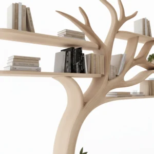 Handcrafted Tree TV Stand and Bookshelf2