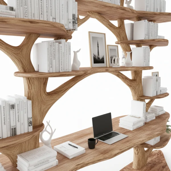 Handmade Floating Live Edge Side Table – Rustic Natural Wood Console for Entryway