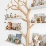 Handmade Montessori Tree Bookshelf Kids - Solid Wood Floating Shelves Bookcase Nursery