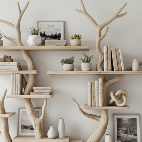 Nature-Inspired Tree Bookshelf - Wall Sculpture & Storage