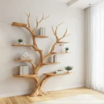Rustic Driftwood Tree Branch Bookshelf –Home Decor Gift for Book Lovers