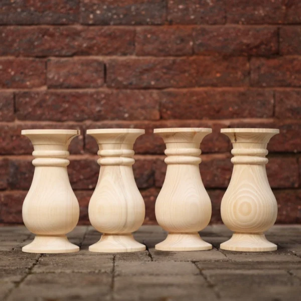 The Colossal Cottage – Premium 5-Inch Wide Chunky Pine Balustrade Legs (Set of 4)