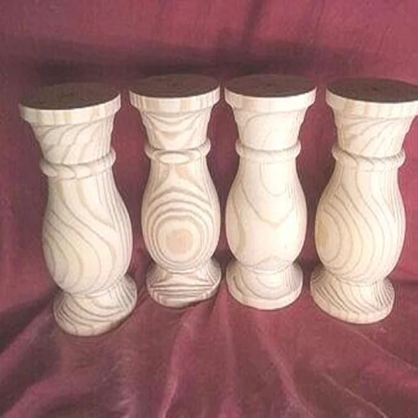 The Grand Estate – 10-Inch Colossal Chunky Pine Balustrade Legs (Set of 4)