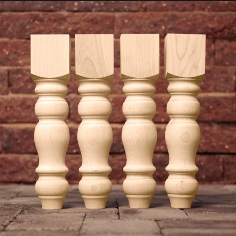 The Heartland Chunky – Artisan American Maple Bench & Coffee Table Legs (Set of 4)