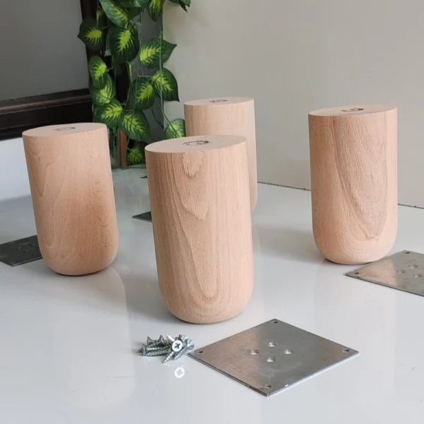 The Heavy-Duty Foundation – Premium 4-Inch Diameter Solid Wood Furniture Legs (Set of 4)