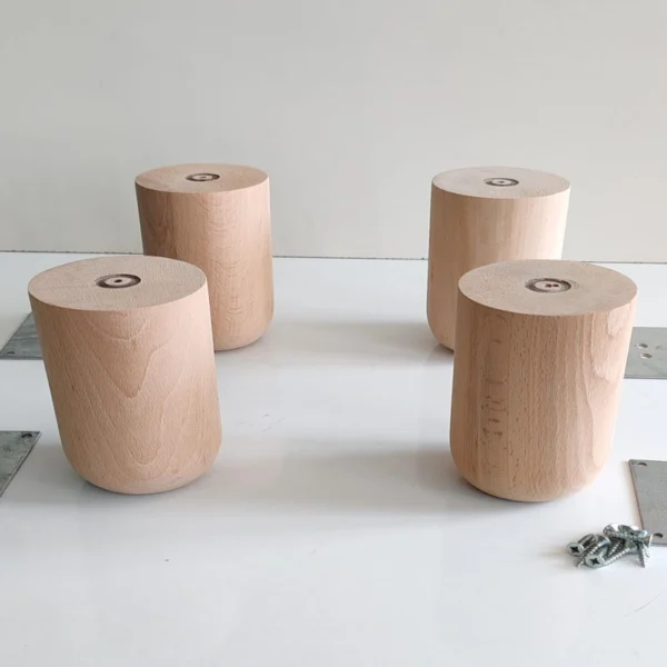The Heavy-Duty Foundation – Premium 4-Inch Diameter Solid Wood Furniture Legs (Set of 4)