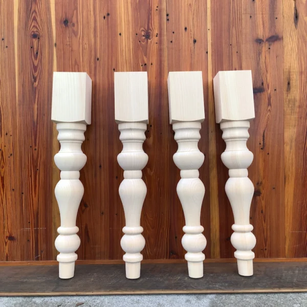 The Heritage Farmhouse – Premium Solid Pine Turned Dining Table Legs