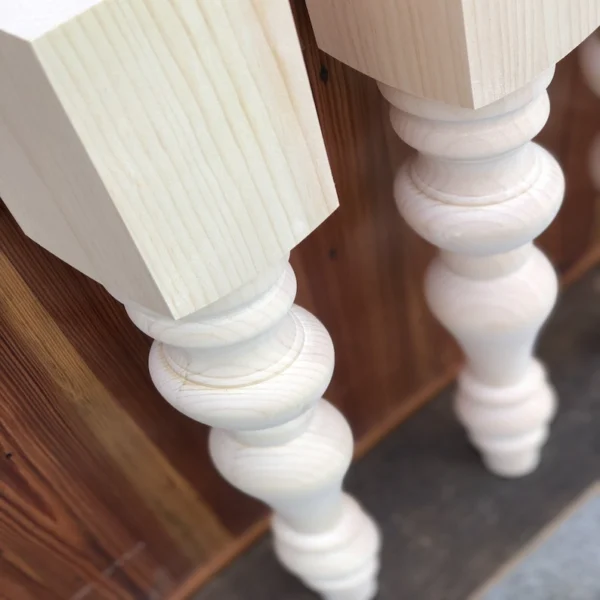The Heritage Farmhouse – Premium Solid Pine Turned Dining Table Legs