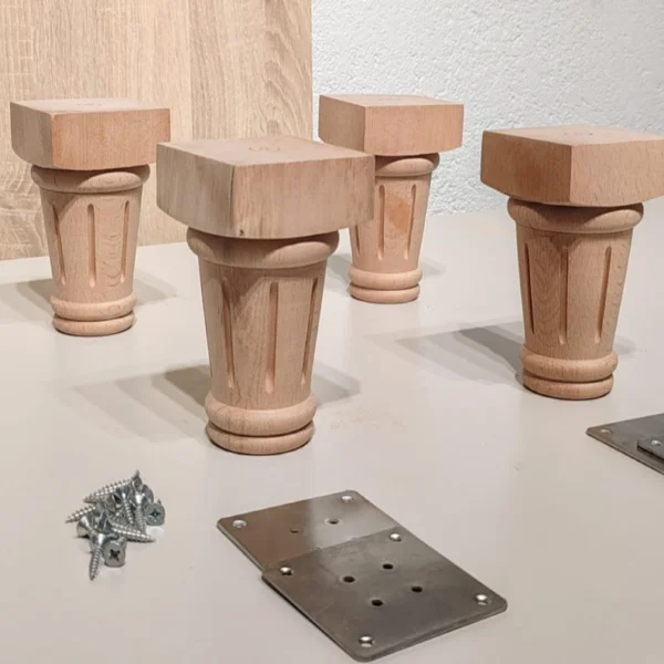 The Nordic Beech – Premium Tapered Solid Wood Furniture Legs (Set of 4)