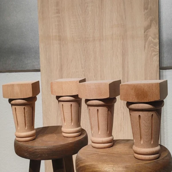 The Nordic Beech – Premium Tapered Solid Wood Furniture Legs (Set of 4)