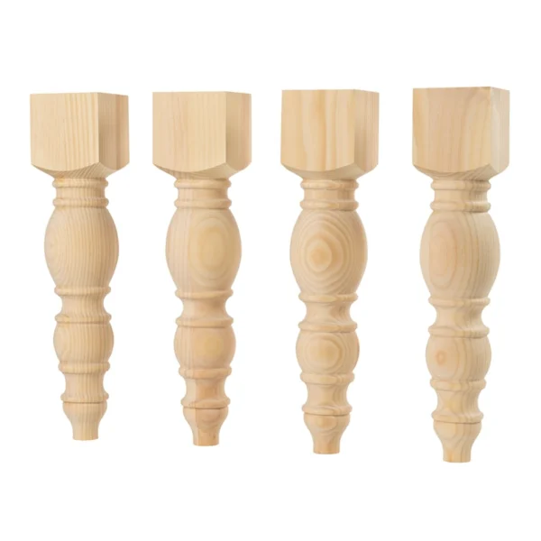 The Sculpted Modernist – 16-Inch Premium American Pine Chunky Legs (Set of 4)