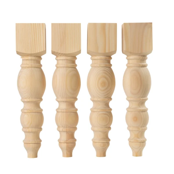 The Sculpted Modernist – 16-Inch Premium American Pine Chunky Legs (Set of 4)
