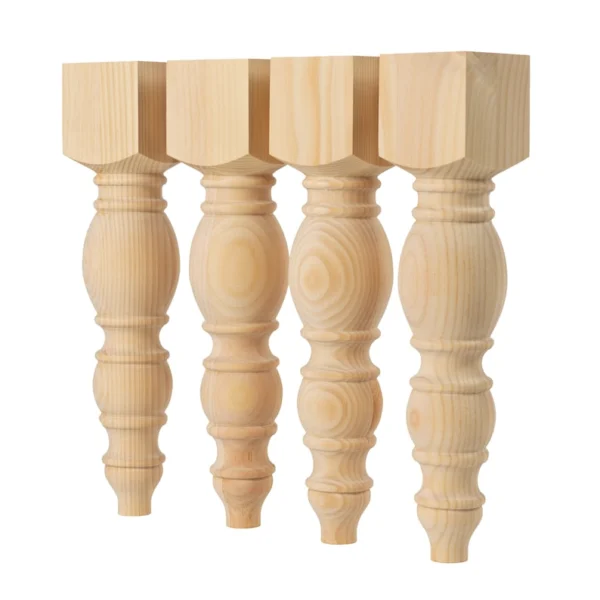 The Sculpted Modernist – 16-Inch Premium American Pine Chunky Legs (Set of 4)